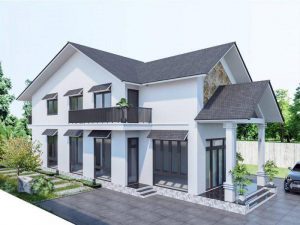 nhà 2 tầng đẹp ở nông thôn