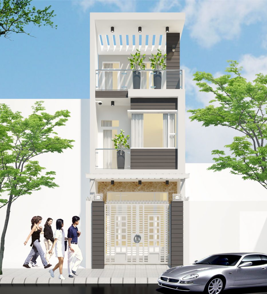 mẫu nhà phố 3 tầng đẹp